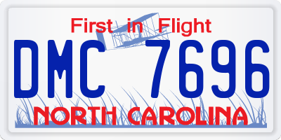 NC license plate DMC7696