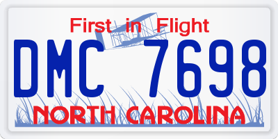 NC license plate DMC7698