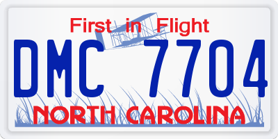 NC license plate DMC7704