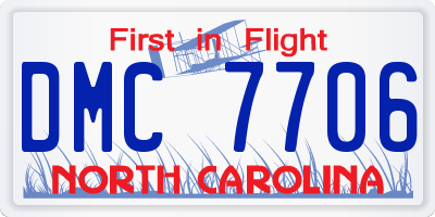 NC license plate DMC7706