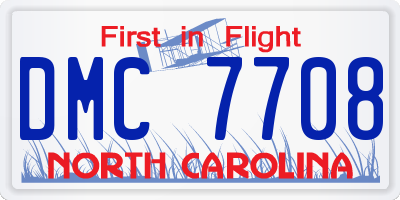 NC license plate DMC7708