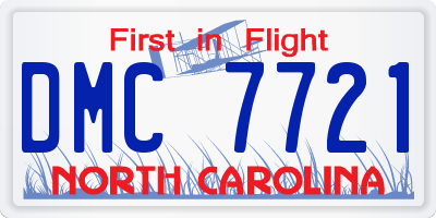 NC license plate DMC7721