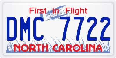 NC license plate DMC7722
