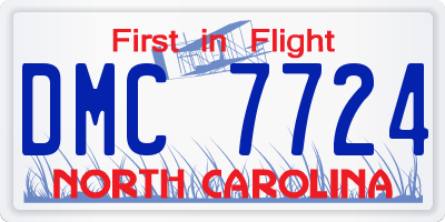 NC license plate DMC7724