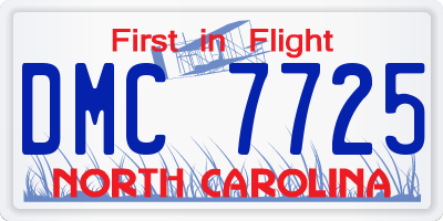 NC license plate DMC7725