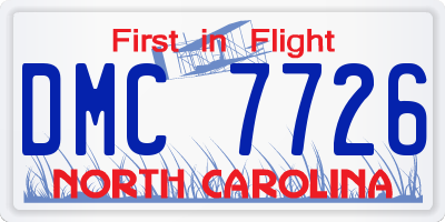 NC license plate DMC7726