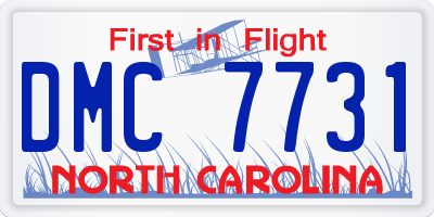 NC license plate DMC7731