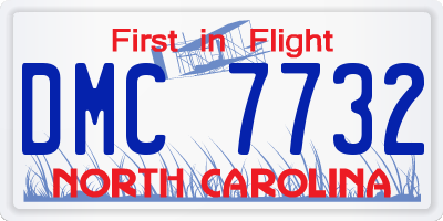 NC license plate DMC7732