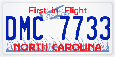 NC license plate DMC7733