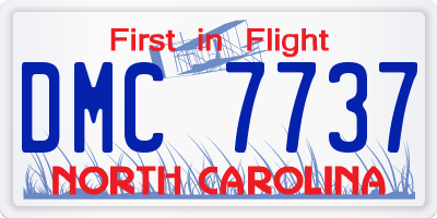 NC license plate DMC7737