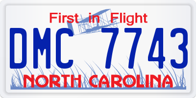 NC license plate DMC7743