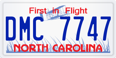 NC license plate DMC7747