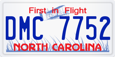 NC license plate DMC7752