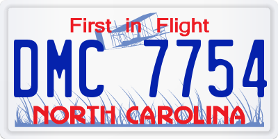 NC license plate DMC7754
