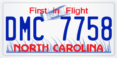 NC license plate DMC7758