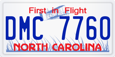 NC license plate DMC7760