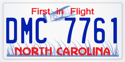 NC license plate DMC7761