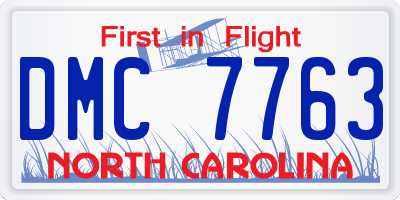 NC license plate DMC7763
