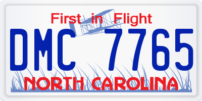 NC license plate DMC7765