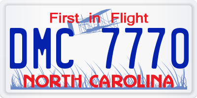 NC license plate DMC7770