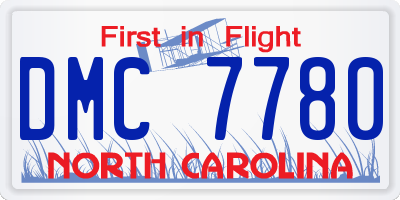 NC license plate DMC7780