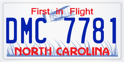 NC license plate DMC7781