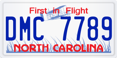 NC license plate DMC7789