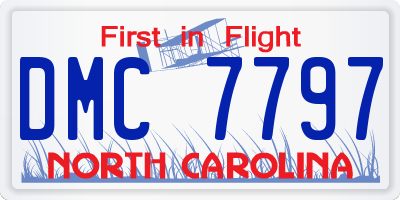 NC license plate DMC7797