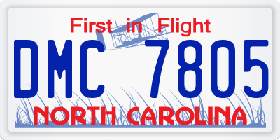 NC license plate DMC7805