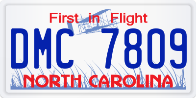 NC license plate DMC7809