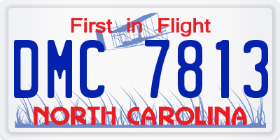 NC license plate DMC7813