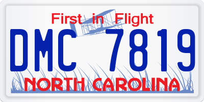 NC license plate DMC7819