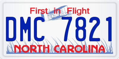 NC license plate DMC7821