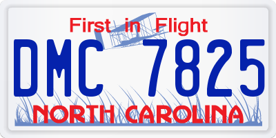 NC license plate DMC7825