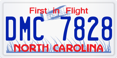 NC license plate DMC7828