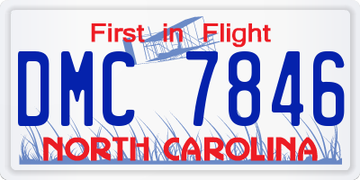 NC license plate DMC7846