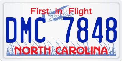 NC license plate DMC7848