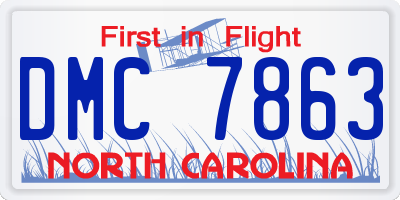 NC license plate DMC7863