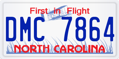 NC license plate DMC7864