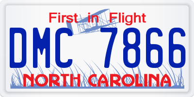 NC license plate DMC7866