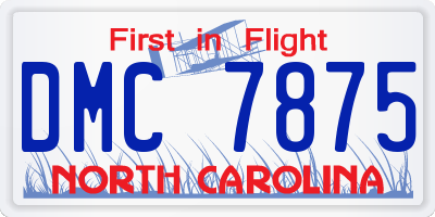 NC license plate DMC7875