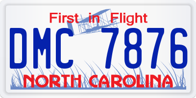 NC license plate DMC7876