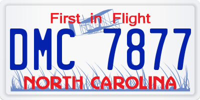 NC license plate DMC7877