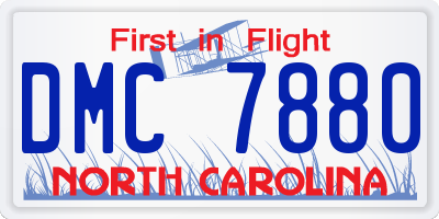 NC license plate DMC7880