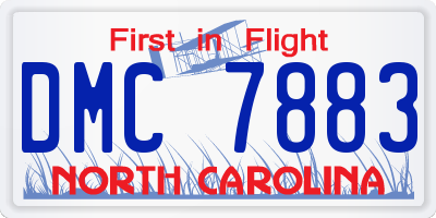 NC license plate DMC7883