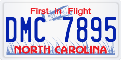 NC license plate DMC7895