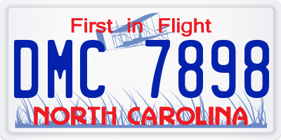 NC license plate DMC7898