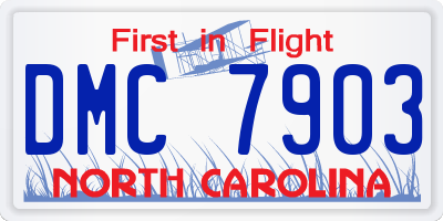 NC license plate DMC7903