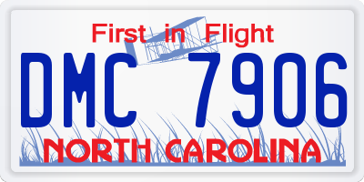 NC license plate DMC7906