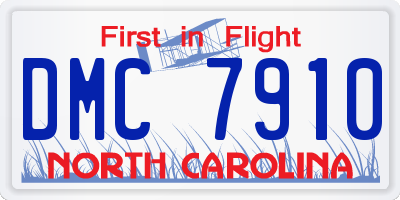 NC license plate DMC7910